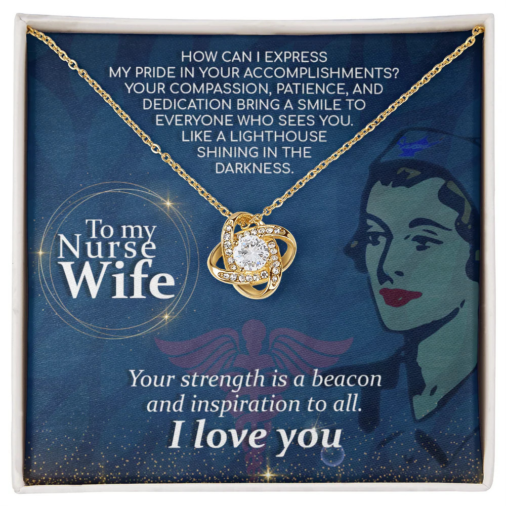 Nurse Wife How Can I Infinity Knot Cz Necklace Gold Tone Standard Box